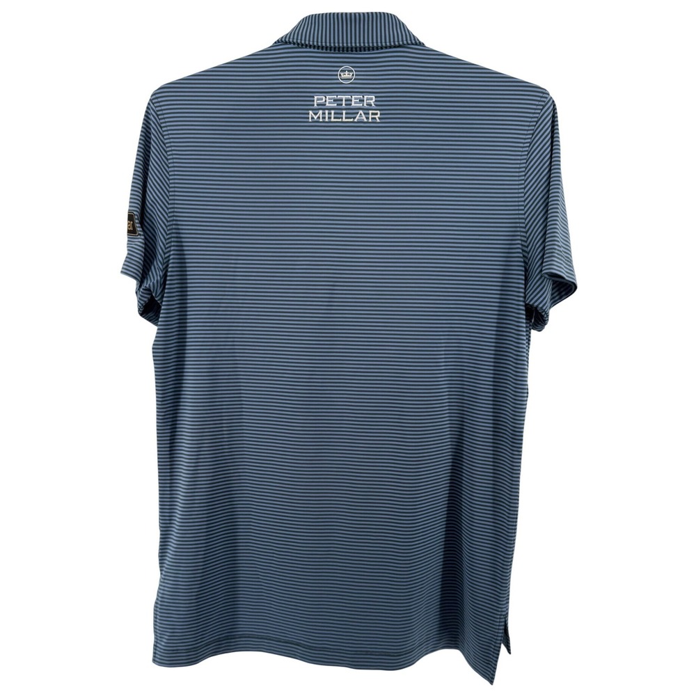 Peter Millar Summer Comfort Blue Striped Polo M Pga Tour Issue Keith Mitchell View 3